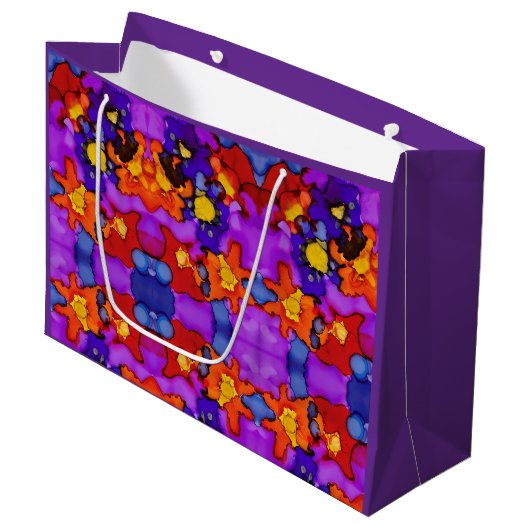 Clowns-Show Große Geschenktüte (Vorderseite Schrägansicht)
