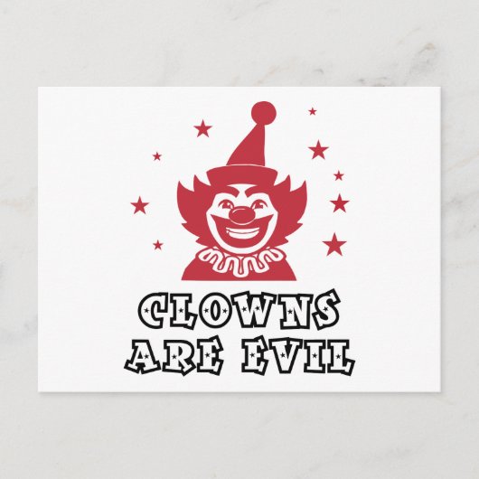 Clowns sind böse postkarte (Vorderseite)
