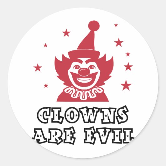Clowns sind böse runder aufkleber (Vorderseite)