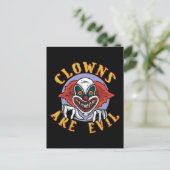Clowns sind die böse Postkarte (Stehend Vorderseite)