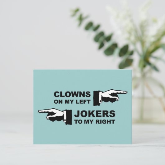 Clowns und Joker Spaß Postkarte (Stehend Vorderseite)