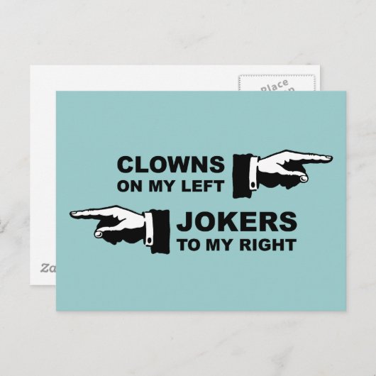 Clowns und Joker Spaß Postkarte (Vorne/Hinten)