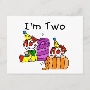 Clowns und Kerzen 2. Geburtstagsgeschenke Postkarte