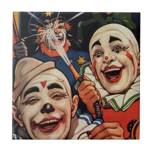 Clowns und Polizei lachen, Vintager Spaß Fliese