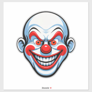 Clownsgesicht im Cartoon-Stil Aufkleber