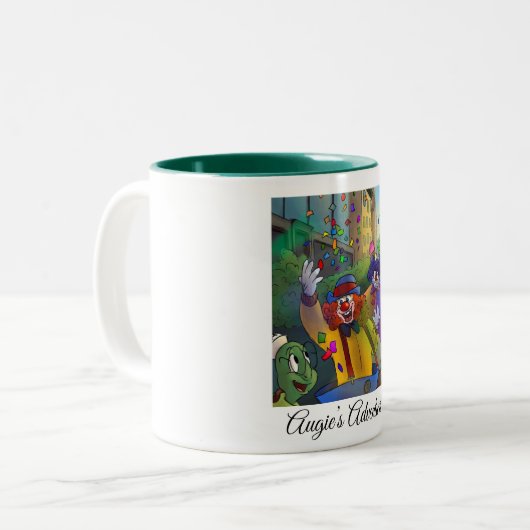 Clownspass Tasse Augie's Adventures (Vorderseite Links)
