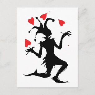Clownspiel mit Herz Postkarte