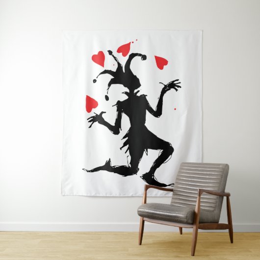 Clownspiel mit Herz Wandteppich (Beispiel)