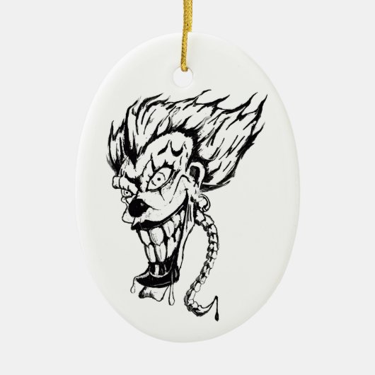 Clownverzierung Keramikornament (Vorne)