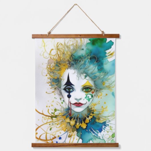 Clownwall Wandteppich Mit Holzrahmen (Vorderseite)