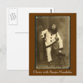 Clownwbanjomando, Clown mit Banjo-Mandolin Postkarte (Vorne/Hinten)