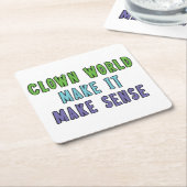 Clownwelt Rechteckiger Pappuntersetzer (angewinkelt)