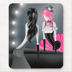 Clowreflexion Pink Hair Mouse Pad Mousepad