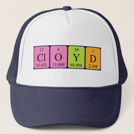 Cloyd Periodic Table name hat Truckerkappe (Vorderseite)