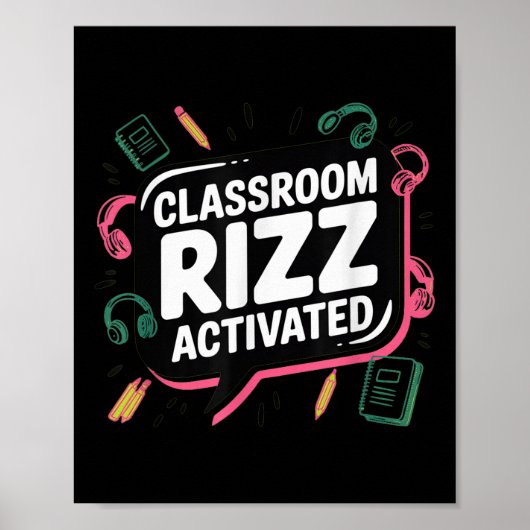 Clroom Rizz Activated, Gen Z Alpha, Back To School Poster (Vorne)