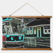 CLRV Neon bei stn 91x66cm Wandtapestry aus Holz Wandteppich Mit Holzrahmen (Vorne)