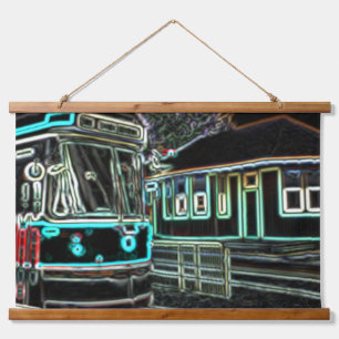 CLRV Neon bei stn 91x66cm Wandtapestry aus Holz Wandteppich Mit Holzrahmen