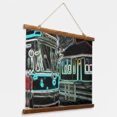 CLRV Neon bei stn 91x66cm Wandtapestry aus Holz Wandteppich Mit Holzrahmen (Gewinkelt)