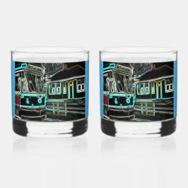 CLRV Neon bei stn Printed Rocks Glass Set 2 Whiskyglas