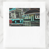 CLRV Neon im stn Set von 4 Rectangle Stickern Rechteckiger Aufkleber (Tasche)