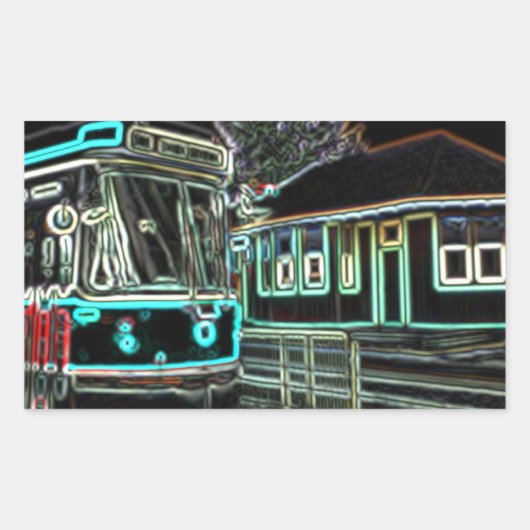 CLRV Neon im stn Set von 4 Rectangle Stickern Rechteckiger Aufkleber (Vorderseite)