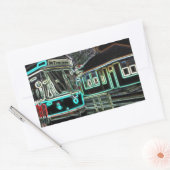 CLRV Neon im stn Set von 4 Rectangle Stickern Rechteckiger Aufkleber (Umschlag)