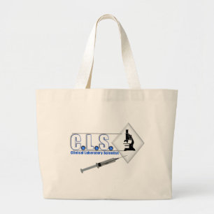 CLS BLUE LOGO W/MICROSCOPE - LABRADOR WISSENSCHAFT JUMBO STOFFBEUTEL
