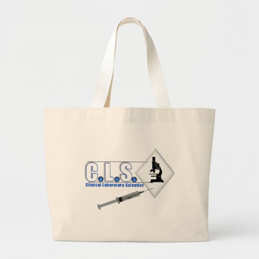 CLS BLUE LOGO W/MICROSCOPE - LABRADOR WISSENSCHAFT JUMBO STOFFBEUTEL (Vorne)