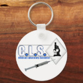 CLS BLUE LOGO W/MICROSCOPE - LABRADOR WISSENSCHAFT SCHLÜSSELANHÄNGER (Vorderseite)