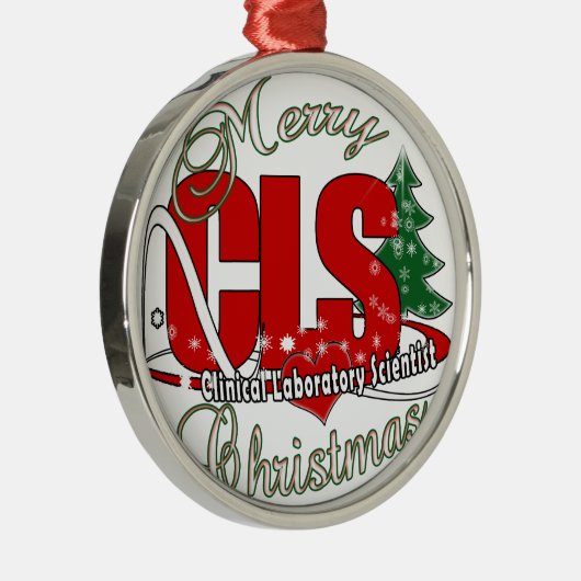 CLS CHRISTMAS Klinischer Laborwissenschaftler Silbernes Ornament (Rechts)