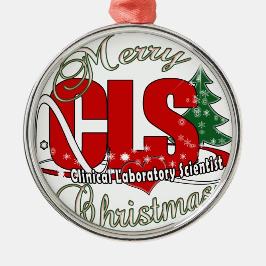 CLS CHRISTMAS Klinischer Laborwissenschaftler Silbernes Ornament (Vorne)