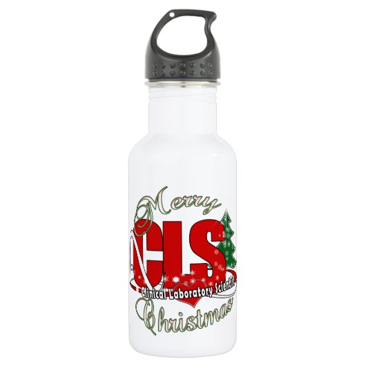 CLS CHRISTMAS Klinischer Laborwissenschaftler Trinkflasche (Vorderseite)