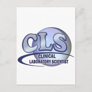 CLS FunBlue LOGO - KLINISCHER LABORWISSENSCHAFTLER Postkarte