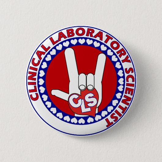 CLS KLINISCHES LABOR WISSENSCHAFTLER I LIEBE LOGO BUTTON (Vorderseite)