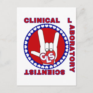 CLS KLINISCHES LABOR WISSENSCHAFTLER I LIEBE LOGO  POSTKARTE