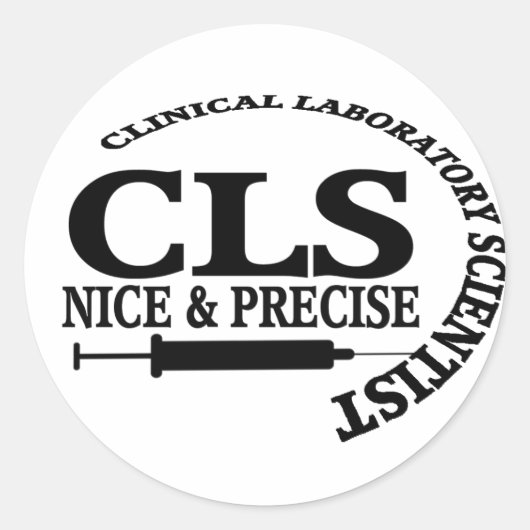 CLS SLOGAN NICE UND PRÄZISE KLINISCHE LABRADOR WIS RUNDER AUFKLEBER (Vorderseite)