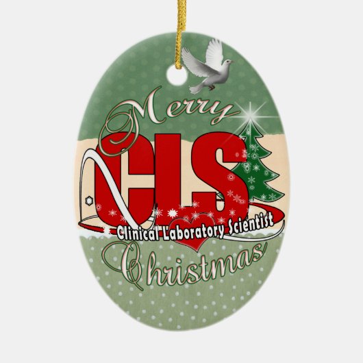 CLS WEIHNACHTENklinischer Laborwissenschaftler Keramikornament (Vorne)