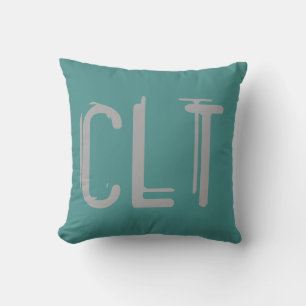 CLT Airport Grunge Typografie Kissen