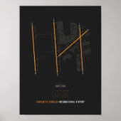 CLT - Charlotte Douglas Airport Diagramm Poster (Vorne)