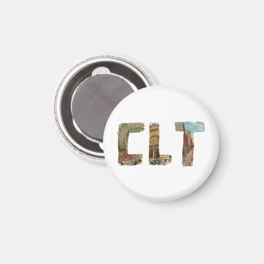 CLT Charlotte North Carolina Magnet (Vorderseite/Rückseite)