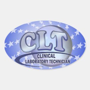 CLT FunBlue LOGO - KLINISCHES LABORTECHNIK Ovaler Aufkleber