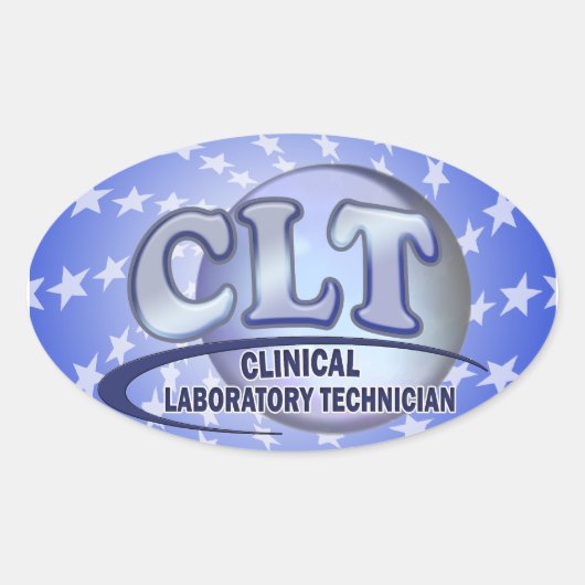 CLT FunBlue LOGO - KLINISCHES LABORTECHNIK Ovaler Aufkleber (Vorderseite)