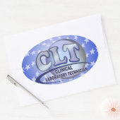 CLT FunBlue LOGO - KLINISCHES LABORTECHNIK Ovaler Aufkleber (Umschlag)