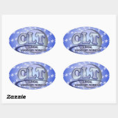 CLT FunBlue LOGO - KLINISCHES LABORTECHNIK Ovaler Aufkleber (Blatt)