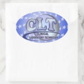 CLT FunBlue LOGO - KLINISCHES LABORTECHNIK Ovaler Aufkleber (Tasche)