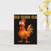 Clu-cluck-clu Funny Rooster Chicken Hilarious Farm Karte (Gelbe Blume)