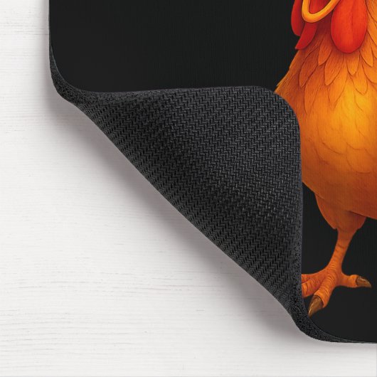 Clu-cluck-clu Funny Rooster Chicken Hilarious Farm Mousepad (Ecke)