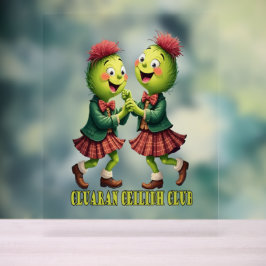 Cluaran Ceilidh Club Scottish Thistles Wearing Acrylschild