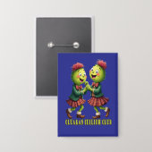 Cluaran Ceilidh Club Scottish Thistles Wearing Button (Vorderseite/Rückseite)