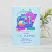 Club 21 Geburtstagsparty Einladung (Stehend Vorderseite)